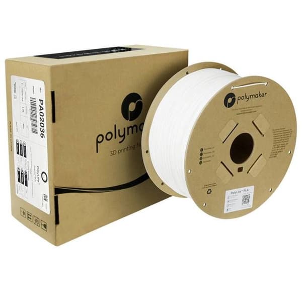 Polymaker PA02036 Filament PLA hög styvhet, hög draghållfasthet 1.75 mm 3000 g vit PolyLite™ 1 st