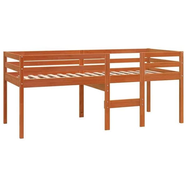 vidaXL Högsäng Brun Vax 80x200 cm Massiv furu 844482