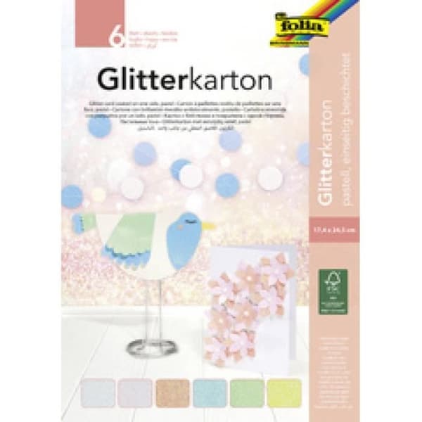folia Kartongblock ... glitter "Basic", 170 x 245 mm 0,000000 Svart
