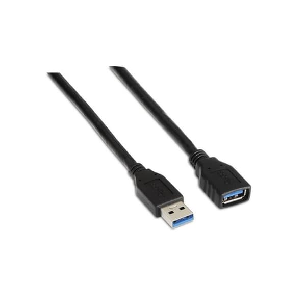 USB 3.0-kabel - Aisens - Hane - Hona - 1 m - Svart - Datatransfer