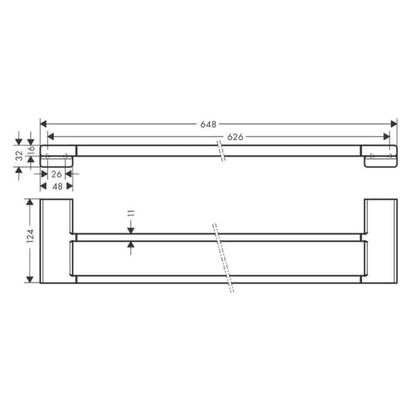 Hansgrohe Addstoris Dubbelväggmonterad handdukshängare 65cm Krom