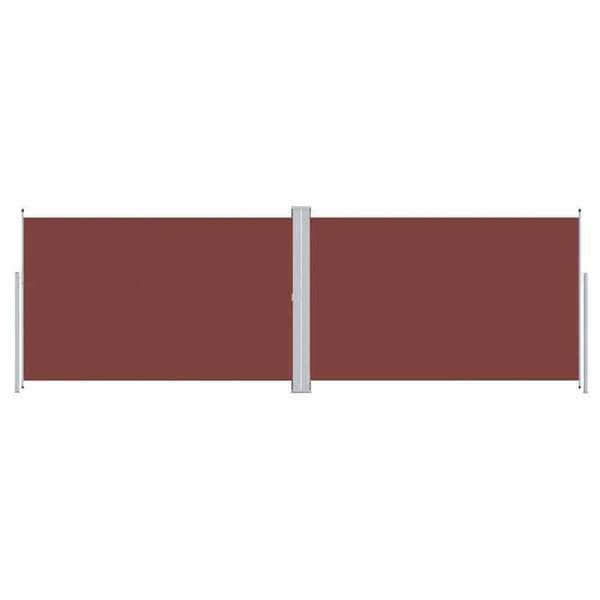 vidaXL Infällbar sidomarkis Brun 200x600 cm 318009