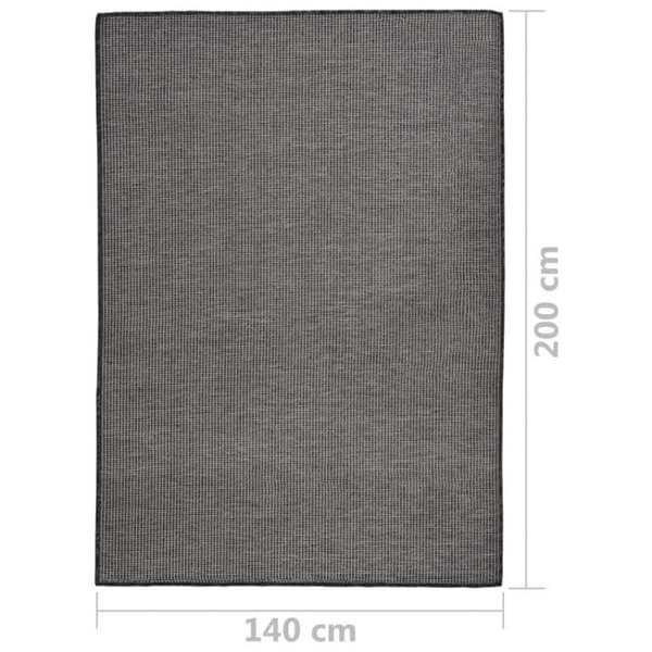 vidaXL Flatweave Outdoor Matta 140x200 cm Grå