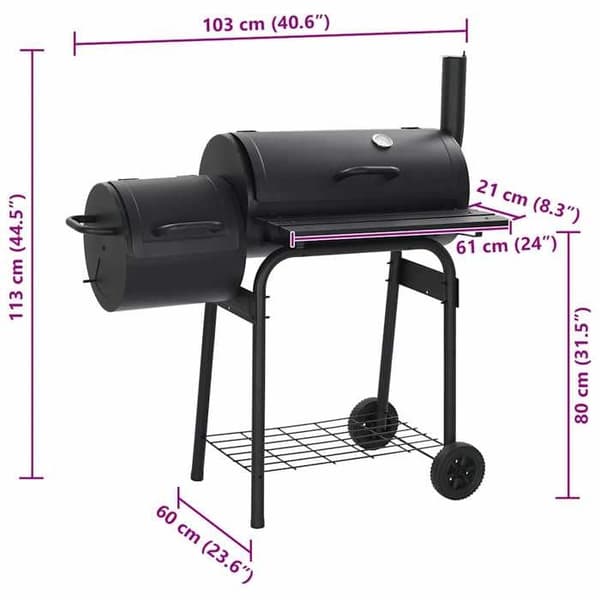 vidaXL Classic Charcoal Smoker Barbecue
