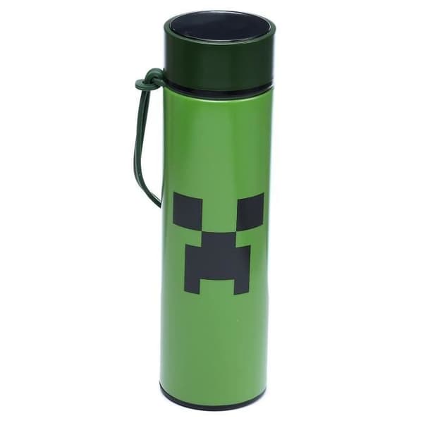 Isolerad Gourde - Puckator - Minecraft Creeper - Rostfritt Stål - 450ml - Digital Termometer