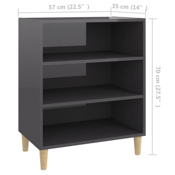 vidaXL Sideboard Blank Grå 57x35x70 cm Spånskiva