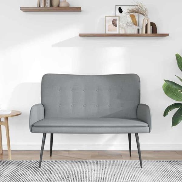 Soffa 2 platser Ljusgrå 115 x 61 x 87 cm tyg