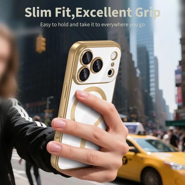 Coque - Tech-Protect MagFlex - iPhone 17 Pro - Transparent guld - Modern skydd