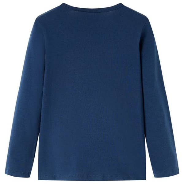 Barn T-shirt med lång ärm marinblå Multi-storlekar