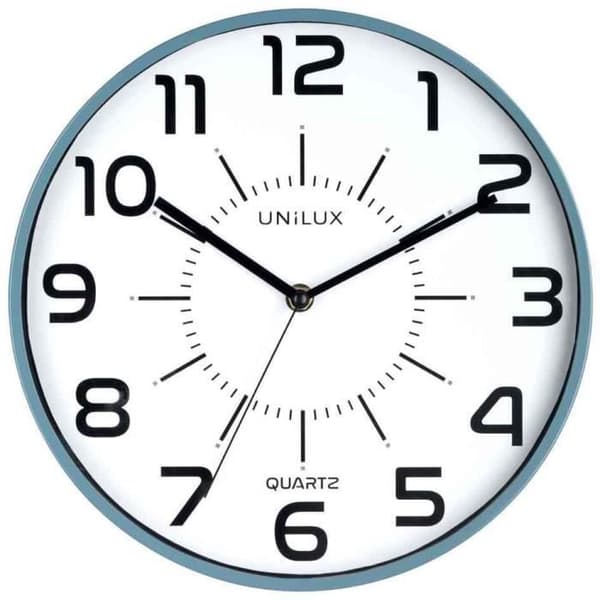 Quartzklocka - UNILUX - POP - Diameter 30 cm - Tyst - Blå plastram