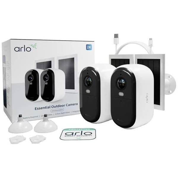ARLO BUNDLE ESSENTIAL2 2K OUTDOOR CAMERA 2-PACK + 2-SOLAR PANEL VMK3250-100EUS IP-set för övervakningskamera med 2