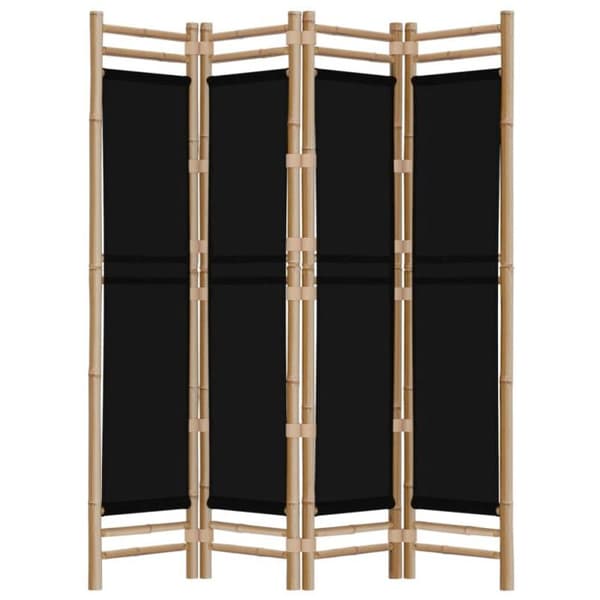 vidaXL Fällbar rumdelare 4 paneler 160 cm Bambus och tyg 350628