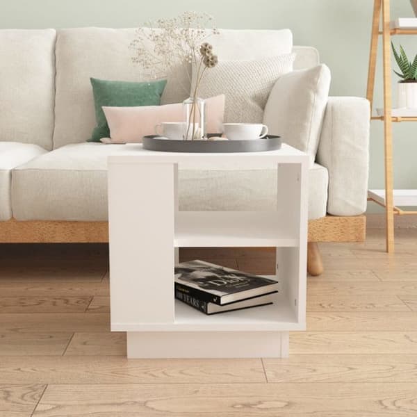 vidaXL Soffbord Vit 40x40x43 cm Konstruerat trä