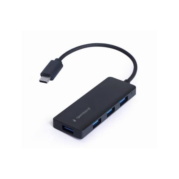 USB-C 3.1 Hub - Gembird - 4 portar - Svart - Kompakt - Elegant