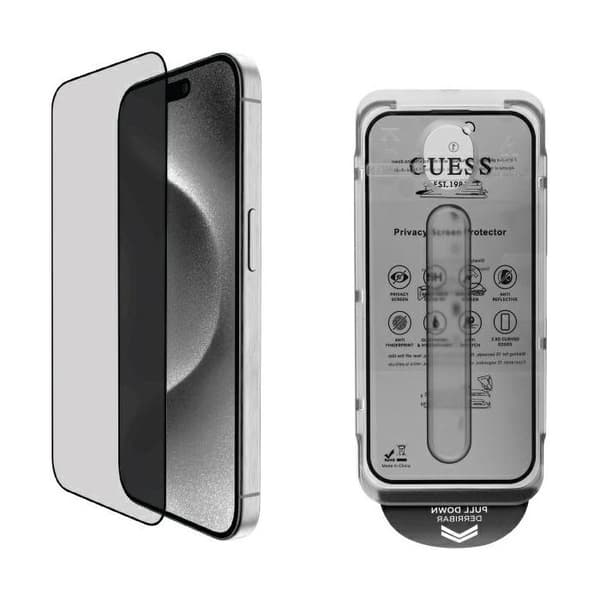 Skydd i härdat glas Guess Privacy 2.5D för iPhone 16