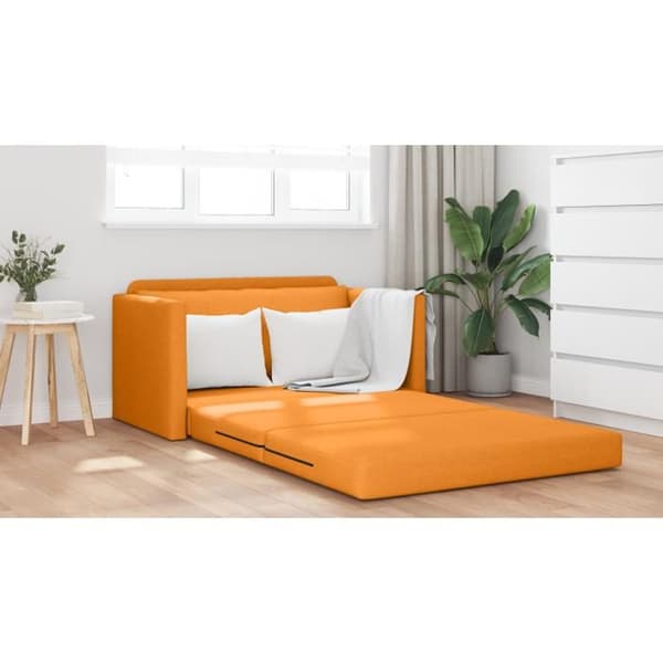 Mörkgul 2-i-1 sängsoffa 124x71x78 cm
