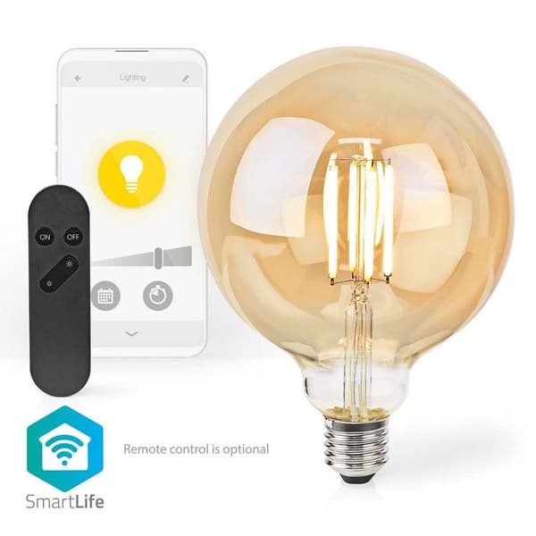 NEDIS LED SmartLife A Dimbar Wi-Fi Android IOS E27 7 W Varm Vit