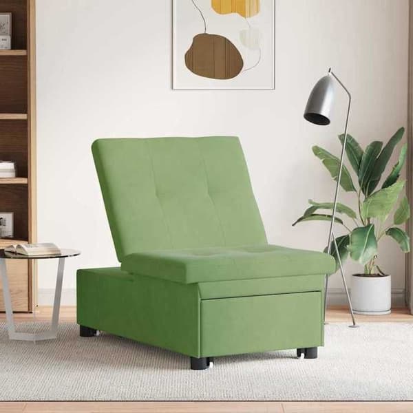 Soffa-säng Ljusgrön 67 x 194 x 38 cm Sammet