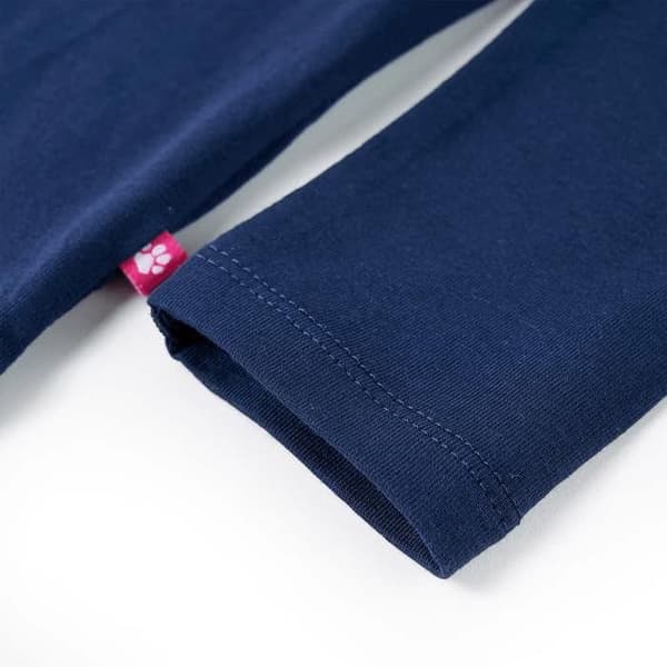Barn T-shirt med lång ärm marinblå Multi-storlekar