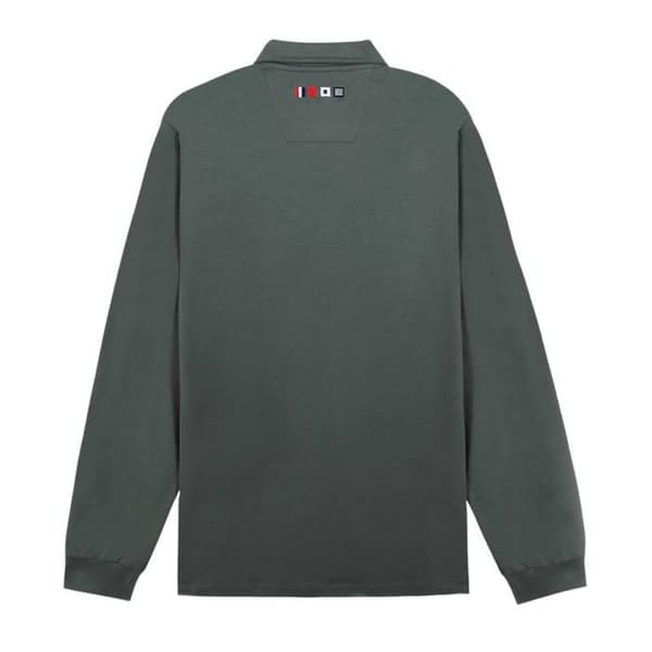 Mörkgrön Långärmad Polo för Herr TBS Sapin