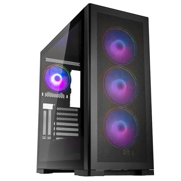 Midi-Tower Chassi - KOLINK - Unity Meshbay ARGB - Härdat glas - ARGB-belysning - Svart