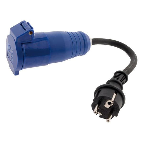 Adaptator husvagn hon CEE17 till hane 16A - Blå - Zenitech