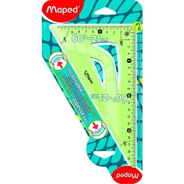 Maped - Unbreakable Square 60°/ 21 cm - Unbreakable Square for School - Blå