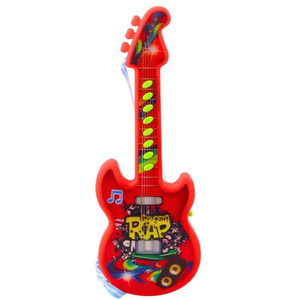 Barn leksak elgitarr 29 cm röd - melodier och knappar för solmisation