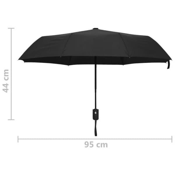 vidaXL Automatiskt fällbart paraply Svart 95 cm