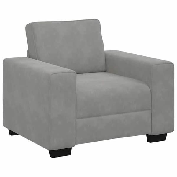 vidaXL Fåtölj Ljusgrå 100x77x82 cm Sammet 4105247
