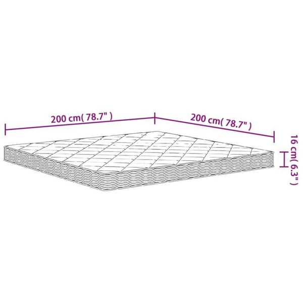 vidaXL Medium Soft Foam Madrass 200x200 cm 373039