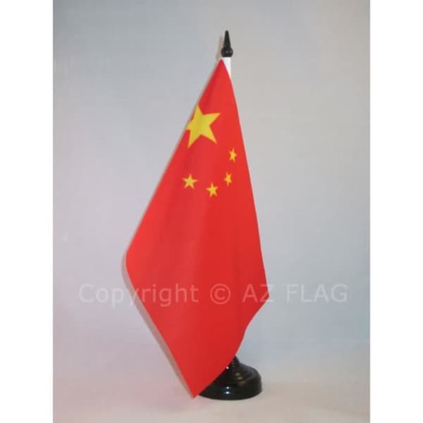 Bordflagga - AZ FLAG - Kina 21x14 cm - Polyester - Rektangulär - Svart plastbas