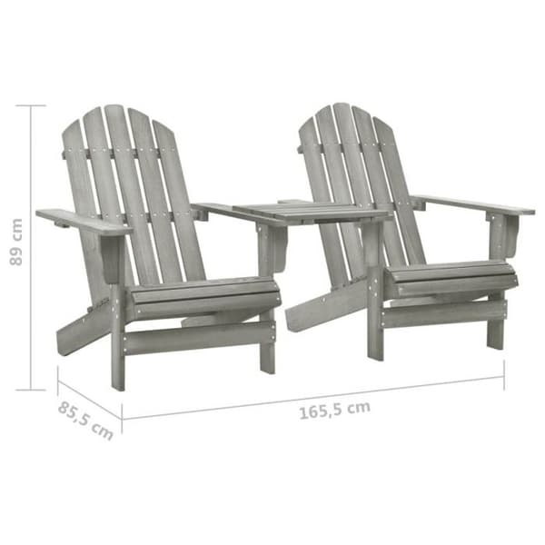 vidaXL Adirondack-stol i massivt granträ Grå
