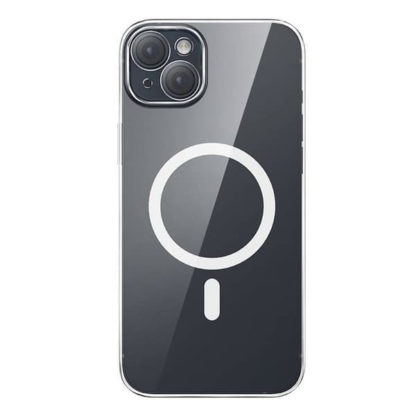 Skyddsbak - BASEUS - Magnetisk Kristallklar - iPhone 13 - Transparent - Härdat glas