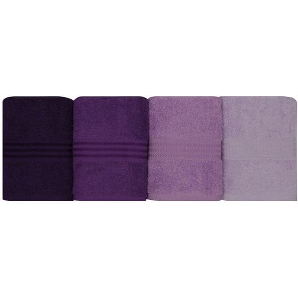 Set med 4 handdukar - 50 x 90 cm - Lila