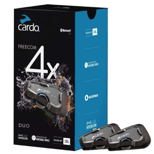 Intercom Bluetooth - Cardo - Freecom 4X Duo - 2 moduler - Vattentät - JBL-ljud av hög kvalitet