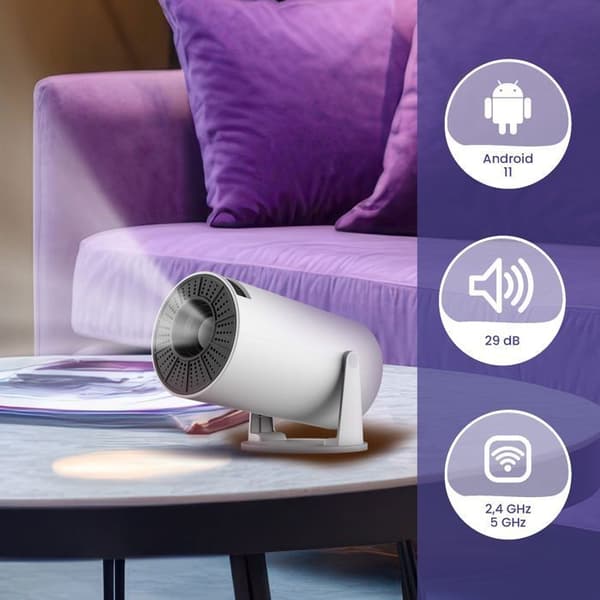Projektor - KIANO - Vision Relax - Android 11 - HD 1280x720 - Wi‑Fi & Bluetooth 5.0