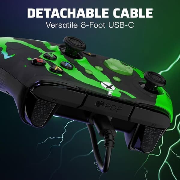Spelkontroll - Xbox - Rematch Glow Advanced - Trådad - Jolt Green - PDP
