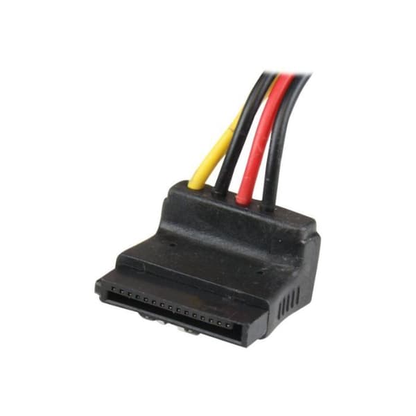 LP4 till 2 SATA Right Angle Power Y splitterkabel - STARTECH - 30 cm - Låst