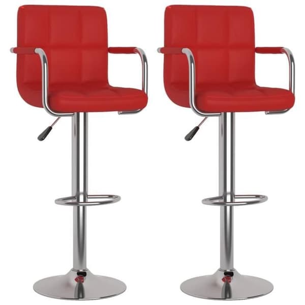 vidaXL Barstolar 2 st Burgundy Red Leatherette