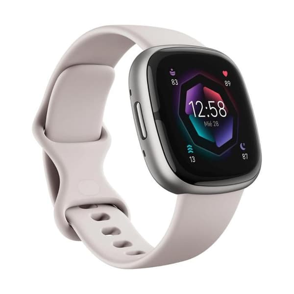 Annan koppling - Fitbit Sense 2 - Vit/Aluminium - One Size - Vuxen