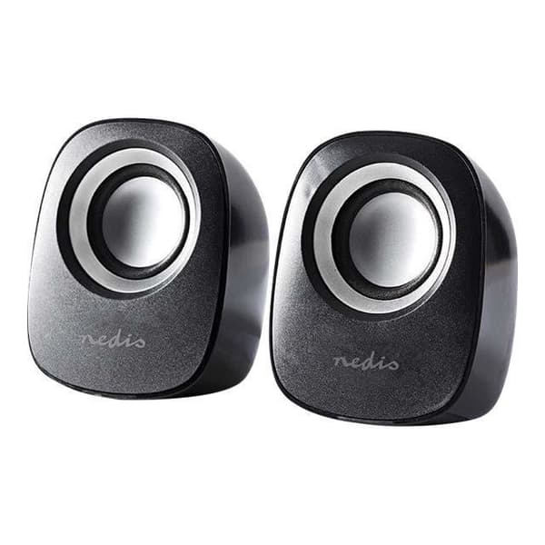 Nedis PC-högtalare - 2.0 Channel - 4W - Svart/Silver