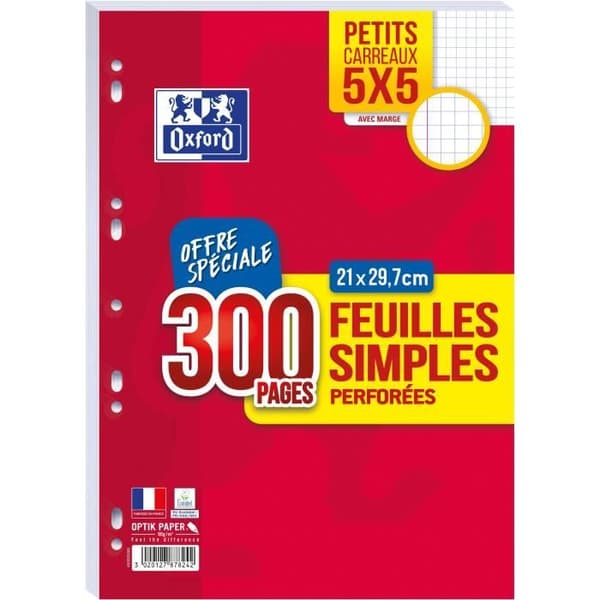 Enstaka ark - OXFORD - 300 sidor 90g - A4-format