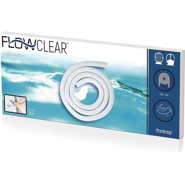 Ersättningsslang - Bestway - Flowclear - 3 m - Vit - Polyeten