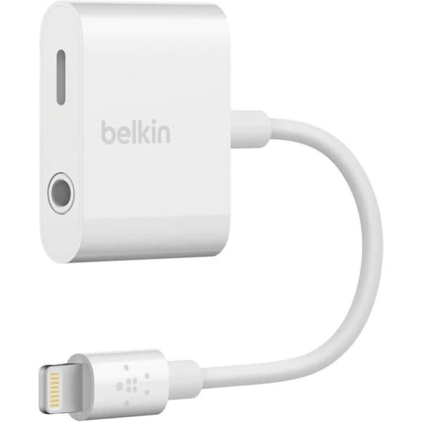 BELKIN Ljudadapter + Lightning - 3,5 mm - Vit - Iphone 7 7+ SE 6S 6S+