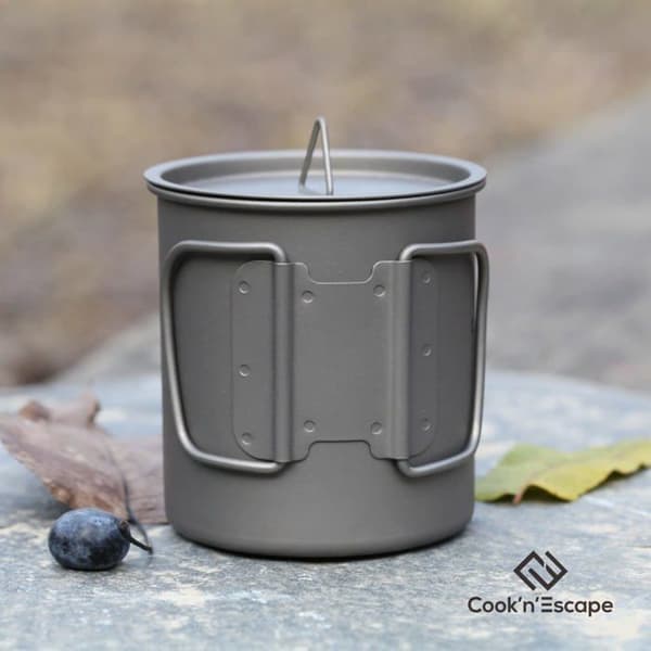 Campingkopp - Cook'n'escape CA2009 - 450 ml - Fällbar - Lätt och hållbar titan