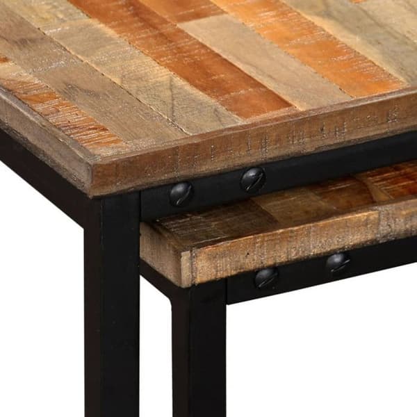 vidaXL Häckande soffbord 2 st Solid Reclaimed Teak