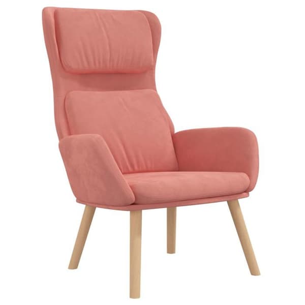vidaXL avkopplingsstol Rosa sammet 341355