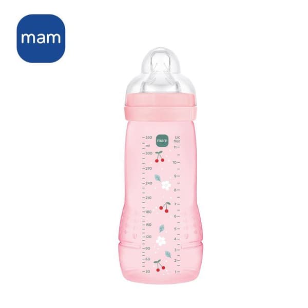 Flaska - MAM BABY - Easy Active - +6 månader - 330 ml - Napp flöde X - Berry