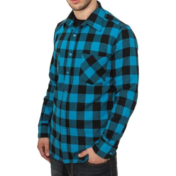 Urban Classics - Rutig FLANELL skjorta svart /